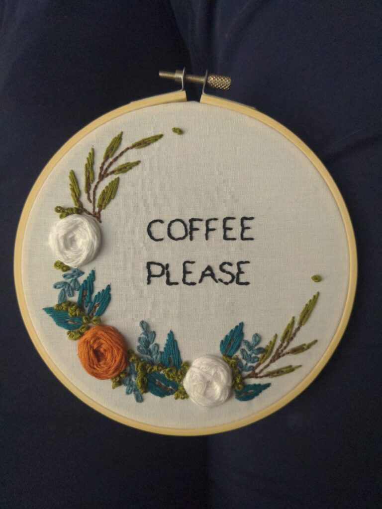 "Coffee Please" kit purchased from Joann's
